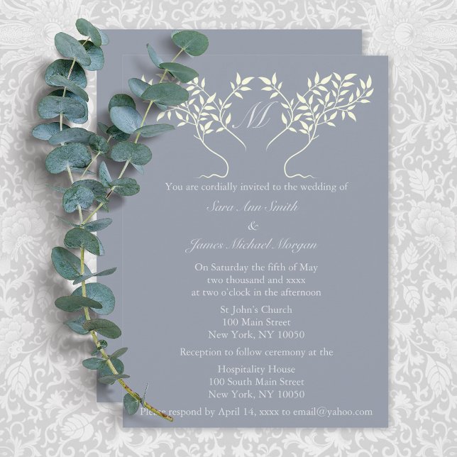 Pewter Tree of Life Wedding Invitation (Creator Uploaded)
