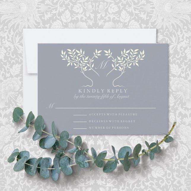 Pewter Tree of Life Wedding RSVP Card (Creator Uploaded)