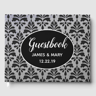 Pewter & White Personalised Guest Book
