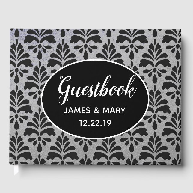 Pewter & White Personalised Guest Book (Front)