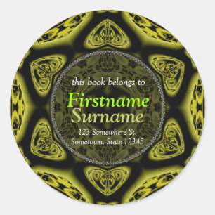 Peyote Geometric Star Bookplate Sticker