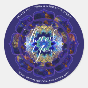 Peyote Sky Mandala Metaphysical Navy Classic Round Sticker