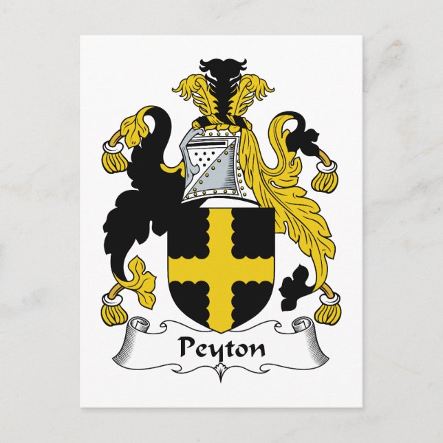 Peyton Family Crest Postcard (Front)