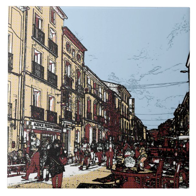 Pezenas France Antique Market Tile (Front)