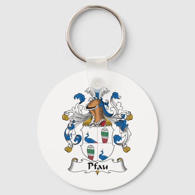 Pfau Family Crest Key Ring (Front)