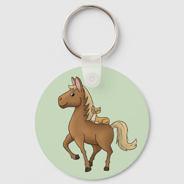 Pferd und Katze Key Ring (Front)