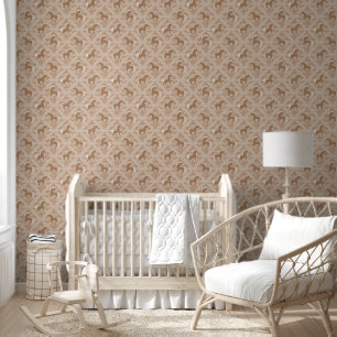 Pferde mit floral Elementen Wallpaper