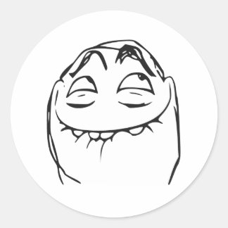 PFFTCH Laughing Rage Face Comic Meme Classic Round Sticker