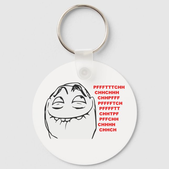 PFFTCH Laughing Rage Face Comic Meme Key Ring (Front)
