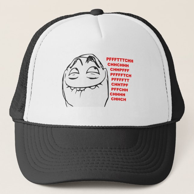 PFFTCH Laughing Rage Face Comic Meme Trucker Hat (Front)