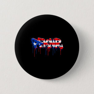 Pfknr Puerto Rico Flag Graffiti Coquí Heritage  6 Cm Round Badge