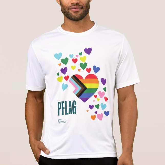 PFLAG Pride Shirt Sport-Tek white background (Front)
