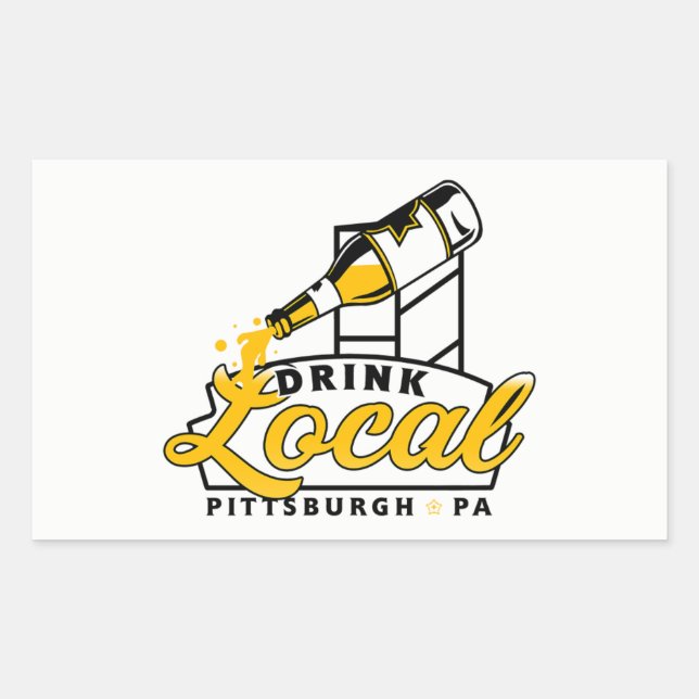 PGH Clothing Co. - Drink Local Decal Rectangular Sticker (Front)