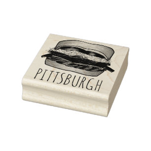 PGH Pittsburgh Pennsylvania Sandwich Foodie PA Rubber Stamp