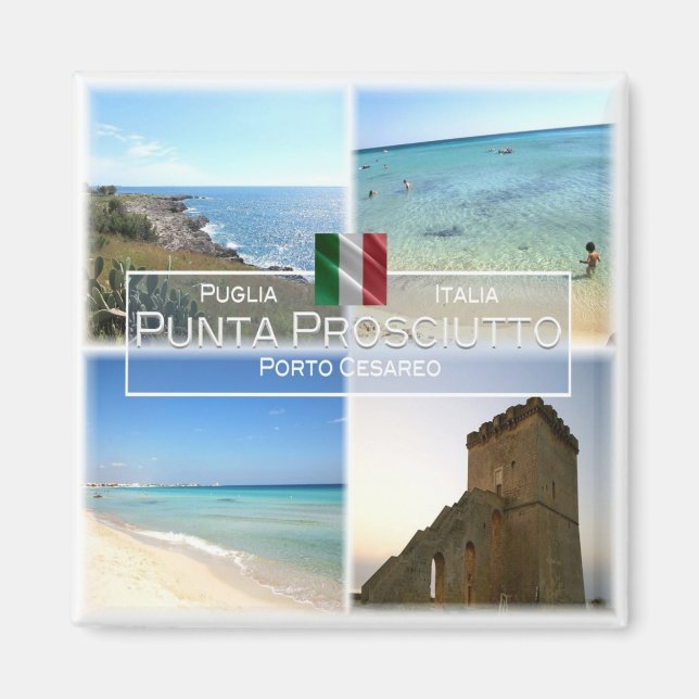 PGL021  PUNTA PROSCIUTTO, Apulia, Fridge Magnet (Front)