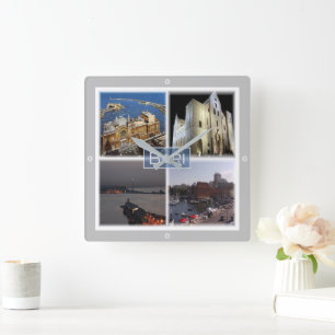 PGL023 BARI, Apulia, Italy, Europe, Square Wall Clock
