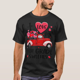 Ph Cute Truck Valentines Day 4th Grade Teacher Cos T-Shirt