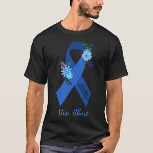 Ph Floral Ribbon Child Abuse Awareness Month T-Shirt
