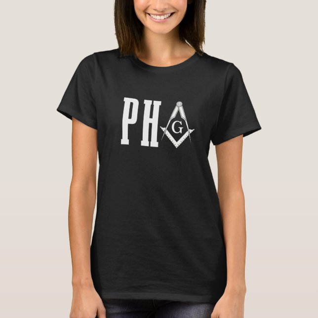 Pha Prince Hall Mason Freemason Masonic Square & C T-Shirt (Front)