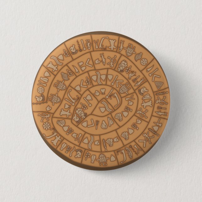 Phaistos disc 6 cm round badge (Front)