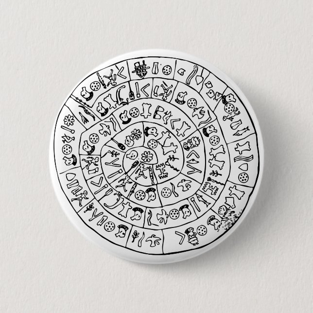 Phaistos disc 6 cm round badge (Front)