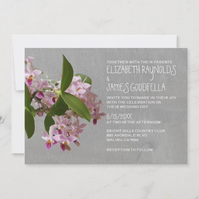 Phalaenopsis Orchid Wedding Invitations (Front)