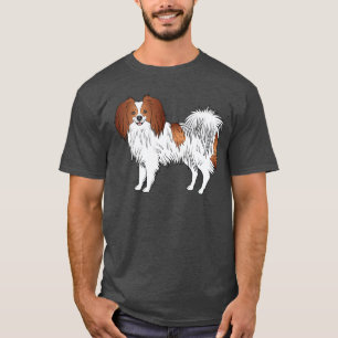 Phalène Dog In Red And White Coat Colour Dog Lover T-Shirt
