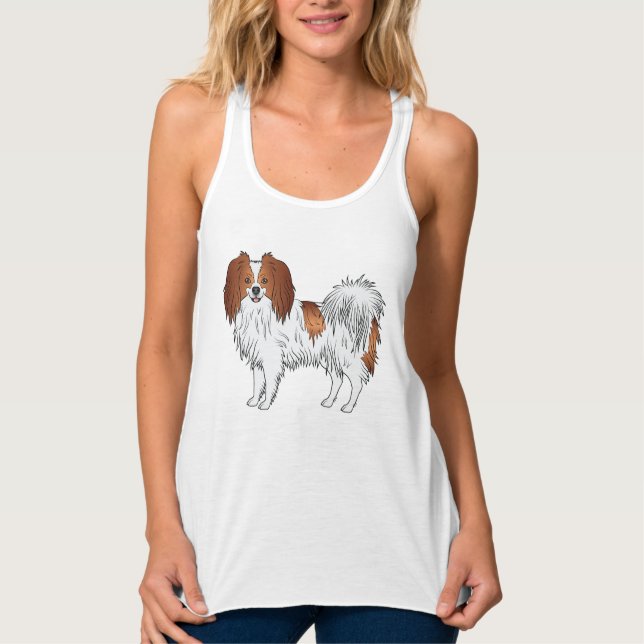 Phalène With Red Details Cute Cartoon Dog Design Singlet (Front)