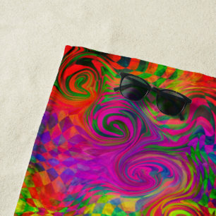 [Phantasmagoria] Warped Swirling Colours Beach Towel