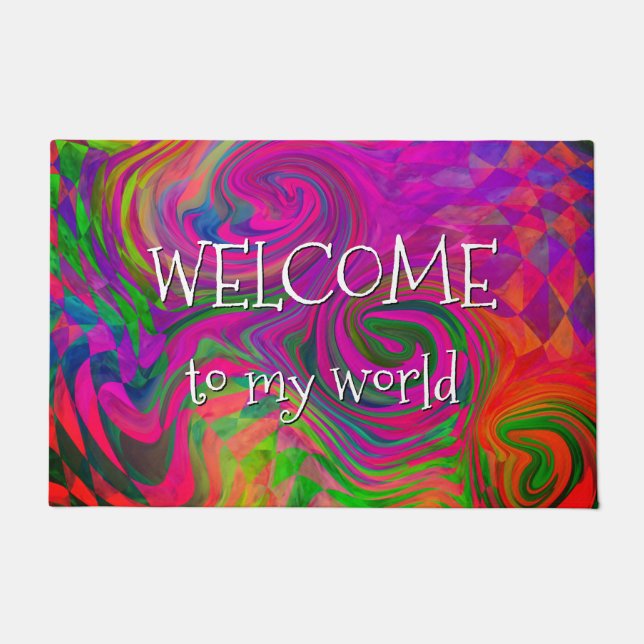 [Phantasmagoria] Warped Swirling Colours Welcome Doormat (Front)