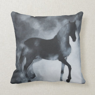 "Phantom" Horse in mist.Pillow Cushion
