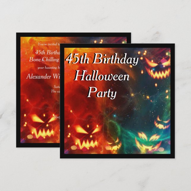 Phantom Pumpkins 45th Birthday Party Invitation (Front/Back)