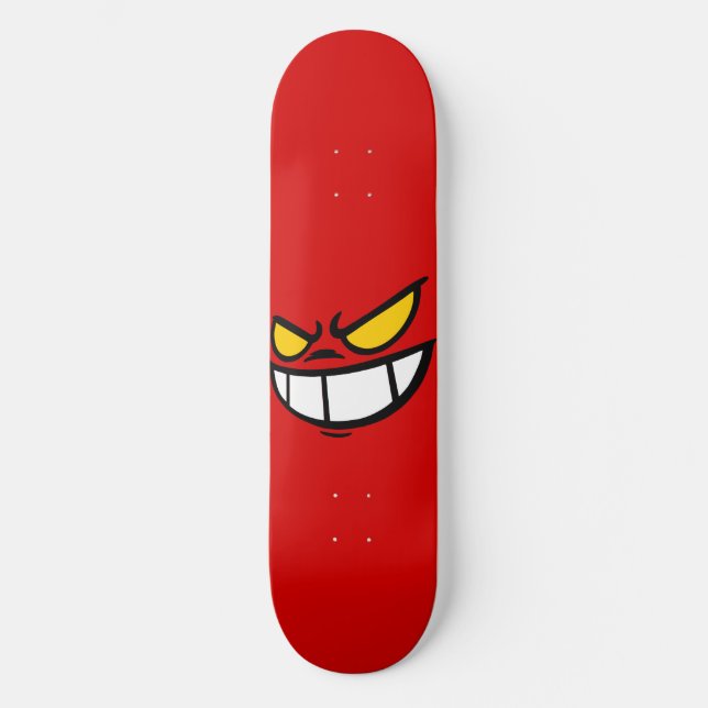 Phantom Smile™ Bold Red Skateboard Deck (Front)