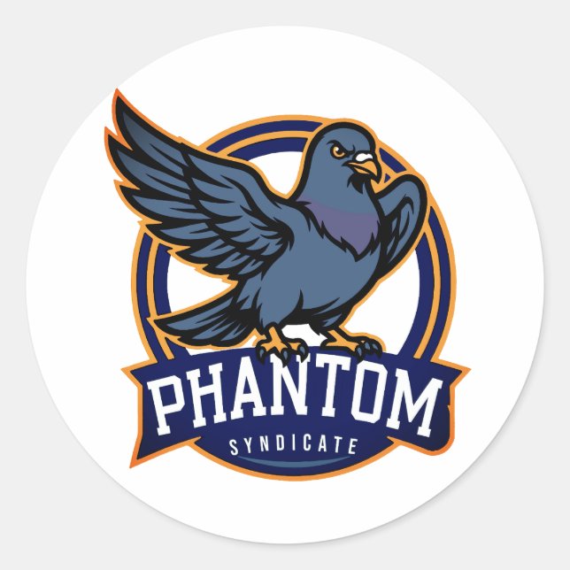 Phantom Syndicate Fierce Pigeon Mascot | Gift  Classic Round Sticker (Front)