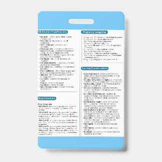 Pharamcolgy Quick Reference Badge ID Badge