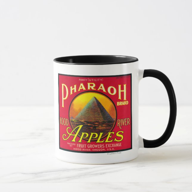 Pharaoh Apple Crate LabelHood River, OR Mug (Right)
