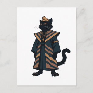 Pharaoh Black Cat Greeting Card