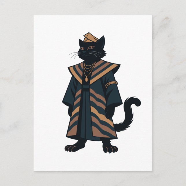 Pharaoh Black Cat Greeting Card (Front)