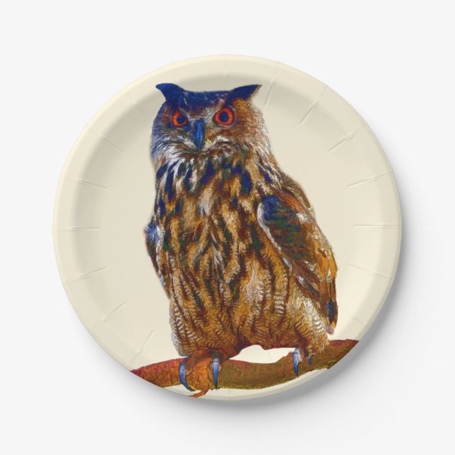 Pharaoh Eagle Owl Paper Plate (Front)