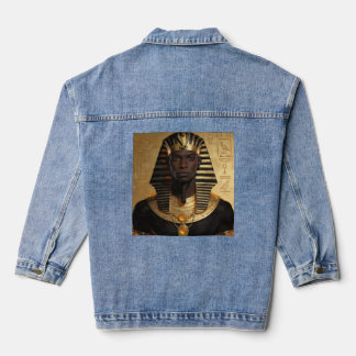 Pharaoh Energy — Ancient African King Modern Art Denim Jacket