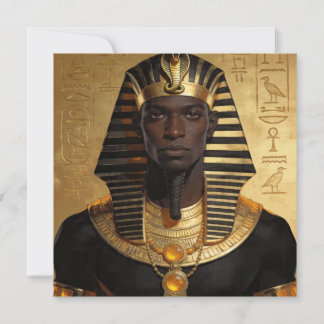 Pharaoh Energy — Ancient African King Modern Art Invitation