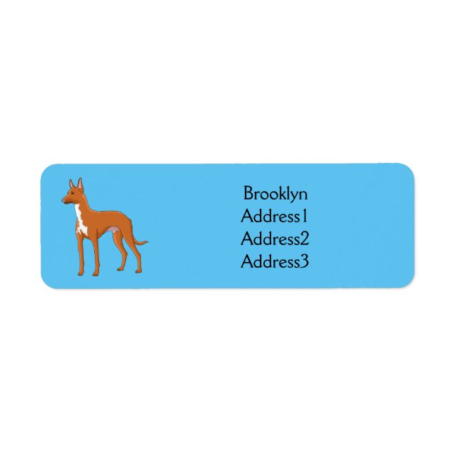 Pharaoh hound dog cartoon illustration (Front)