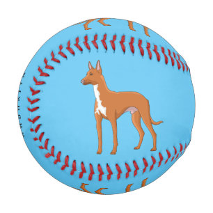 Pharaoh hound dog cartoon illustration baseball