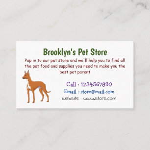 Pharaoh hound dog cartoon illustration business card