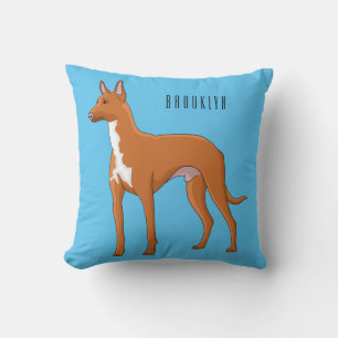 Pharaoh hound dog cartoon illustration cushion
