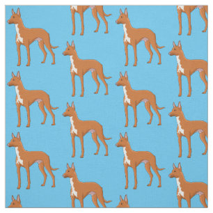 Pharaoh hound dog cartoon illustration fabric