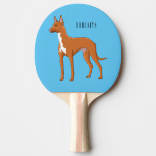 Pharaoh hound dog cartoon illustration ping pong paddle