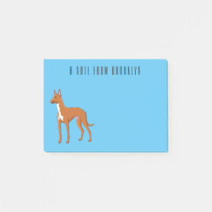 Pharaoh hound dog cartoon illustration post-it notes