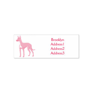 Pharaoh hound dog cartoon illustration self-inking stamp