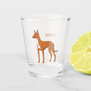 Pharaoh hound dog cartoon illustration shot glass